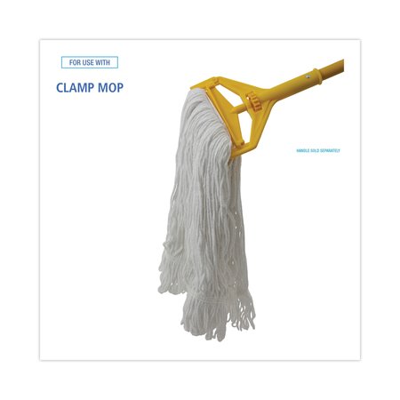 Unisan 1.25 in Looped-End Wet Mop, White, Rayon, PK12 2324TB